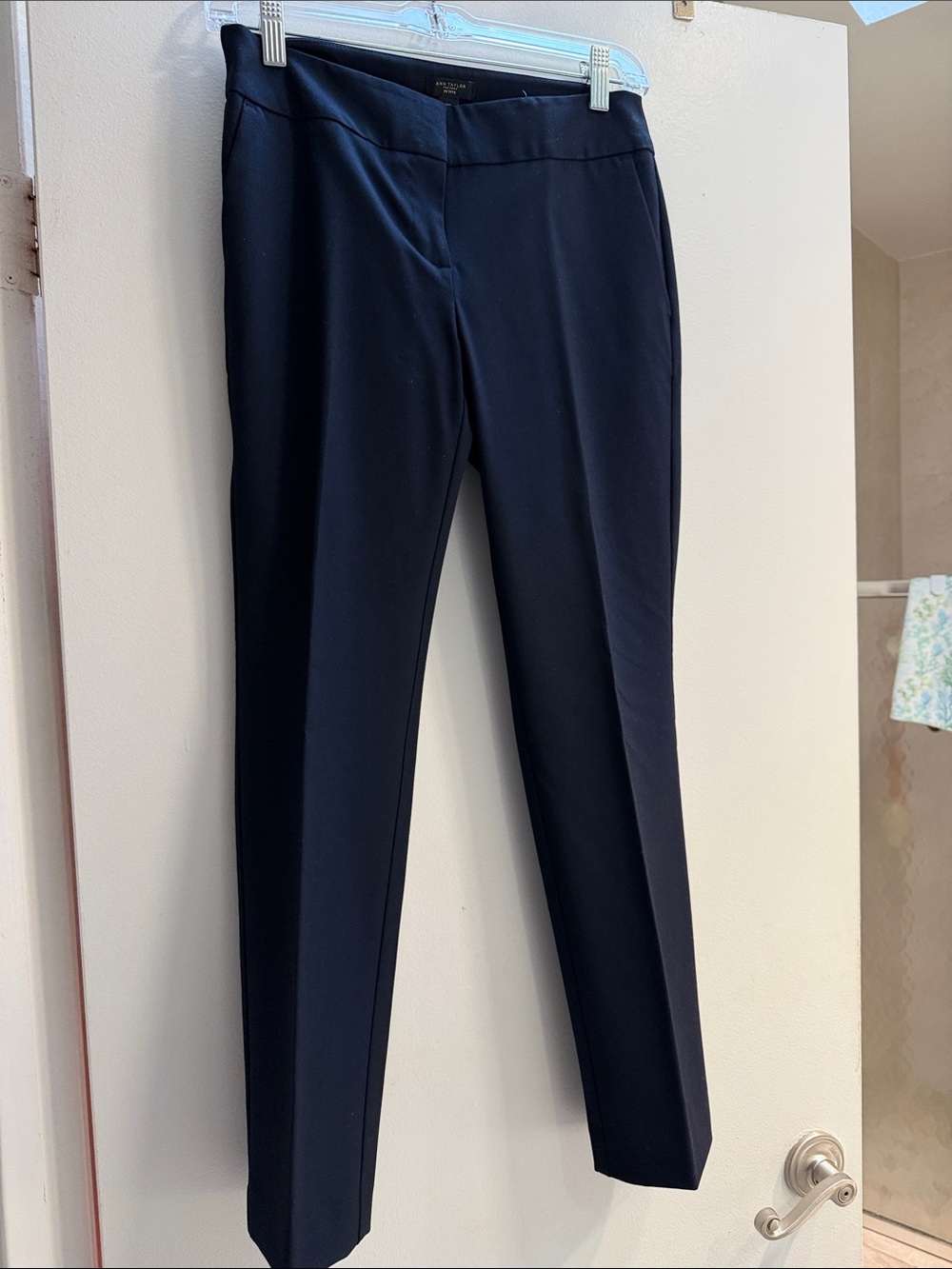 Ann Taylor Factory Navy Straight-Leg Dress Pants